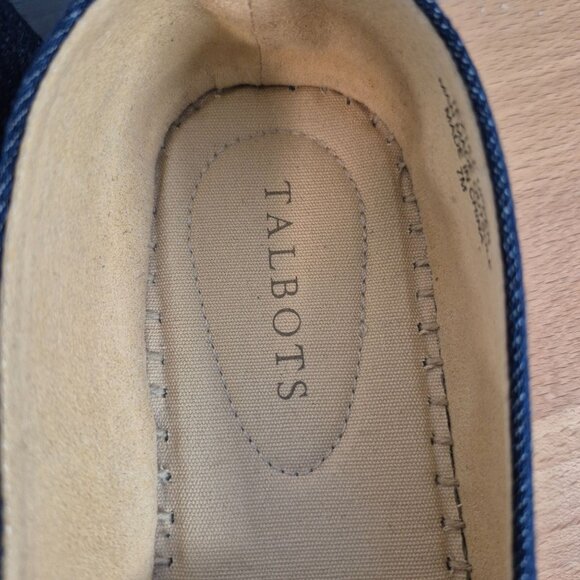 Talbots Women's Espadrille Embroidered Flats size 7M Navy Blue Paisley Shoes - Picture 3 of 8